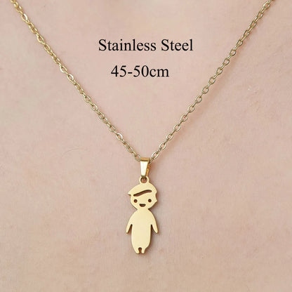 Wholesale Jewelry Simple Style Little Bear Devil'S Eye Lightning 201 Stainless Steel 18K Gold Plated Polishing Plating Pendant Necklace