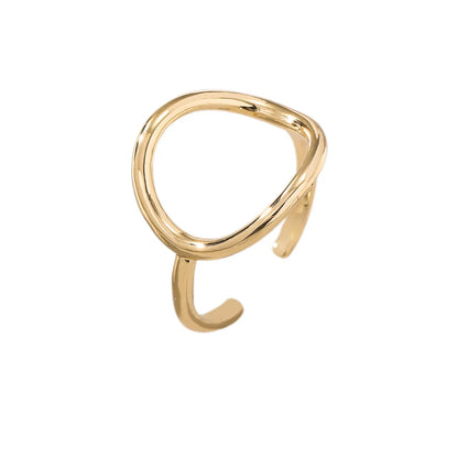 Wholesale Simple Style Oval Copper Irregular Plating White Gold Plated Gold Plated Open Rings