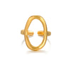 304 Stainless Steel 18K Gold Plated Simple Style Plating Oval Open Rings