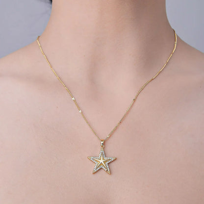 Wholesale Simple Style Rainbow Star Moon Stainless Steel Titanium Steel Polishing Plating Pendant Necklace