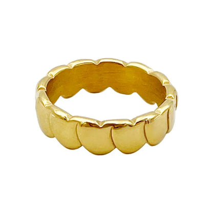 304 Stainless Steel Gold Plated Simple Style Roman Style Commute Polishing Plating Heart Shape Rings