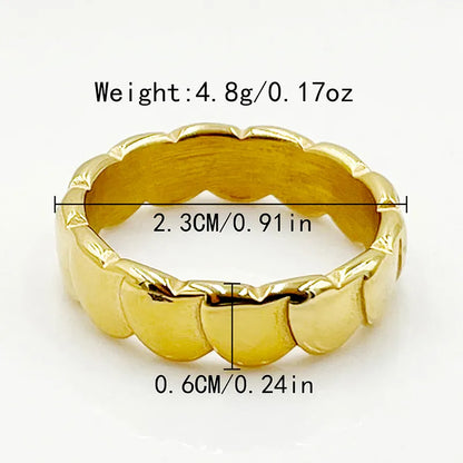 304 Stainless Steel Gold Plated Simple Style Roman Style Commute Polishing Plating Heart Shape Rings