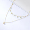 Wholesale Simple Style Round Sterling Silver Inlay Zircon Layered Necklaces