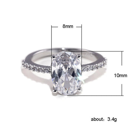 Wholesale Simple Style Solid Color Copper Inlay White Gold Plated Zircon Rings