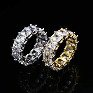 Wholesale Simple Style Solid Color Copper Inlay Zircon Rings