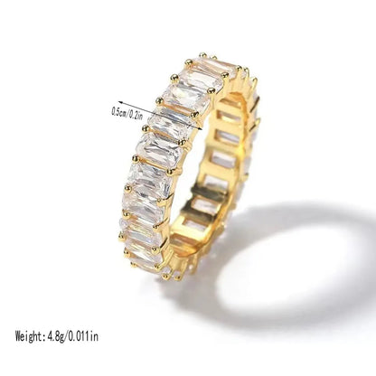 Wholesale Simple Style Solid Color Copper Inlay Zircon Rings