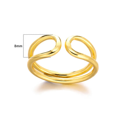 Wholesale Simple Style Solid Color Copper Plating Gold Plated Rings