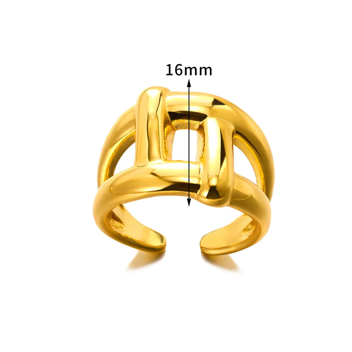 Wholesale Simple Style Solid Color Copper Plating Gold Plated Rings