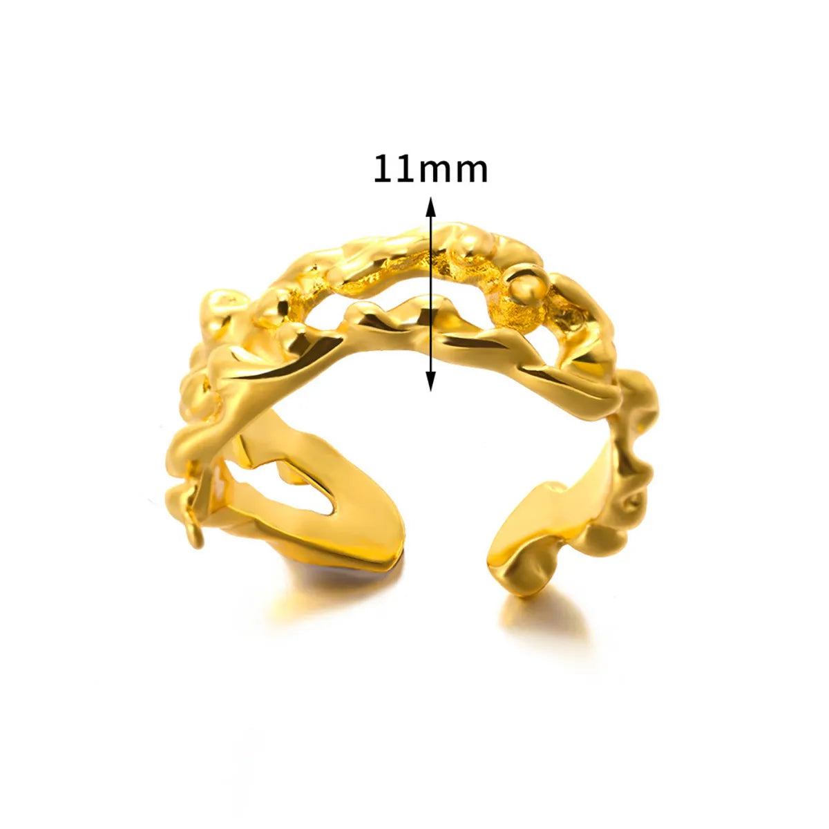 Wholesale Simple Style Solid Color Copper Plating Gold Plated Rings