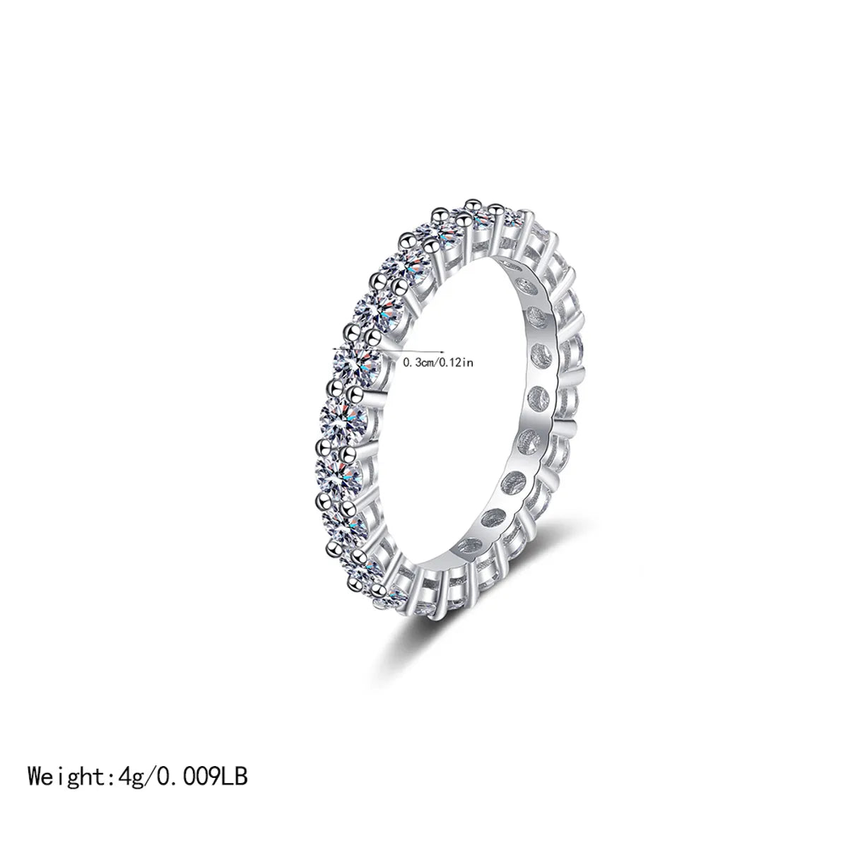 Wholesale Simple Style Solid Color Copper Plating Inlay White Gold Plated Zircon Rings