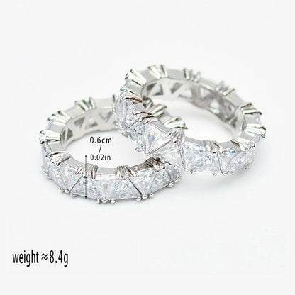 Wholesale Simple Style Solid Color Copper Plating Inlay White Gold Plated Zircon Rings