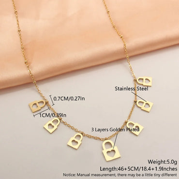 Wholesale Simple Style Solid Color Heart Shape Symbol Stainless Steel Plating 18k Gold Plated Gold Plated Necklace