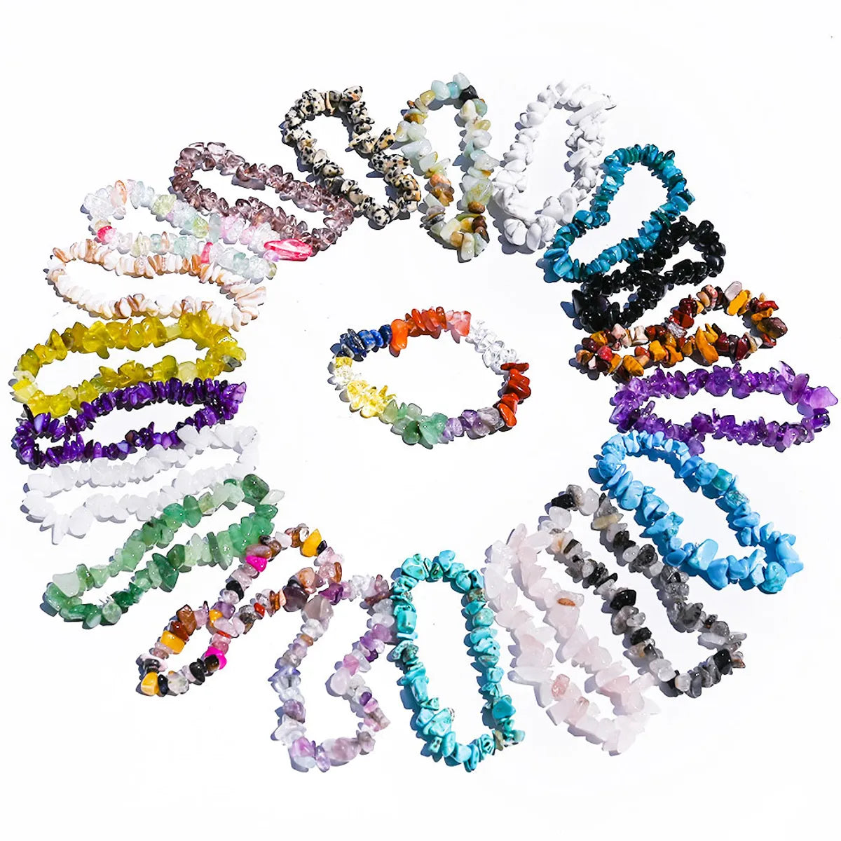 Wholesale Simple Style Solid Color Natural Stone Polishing Bracelets