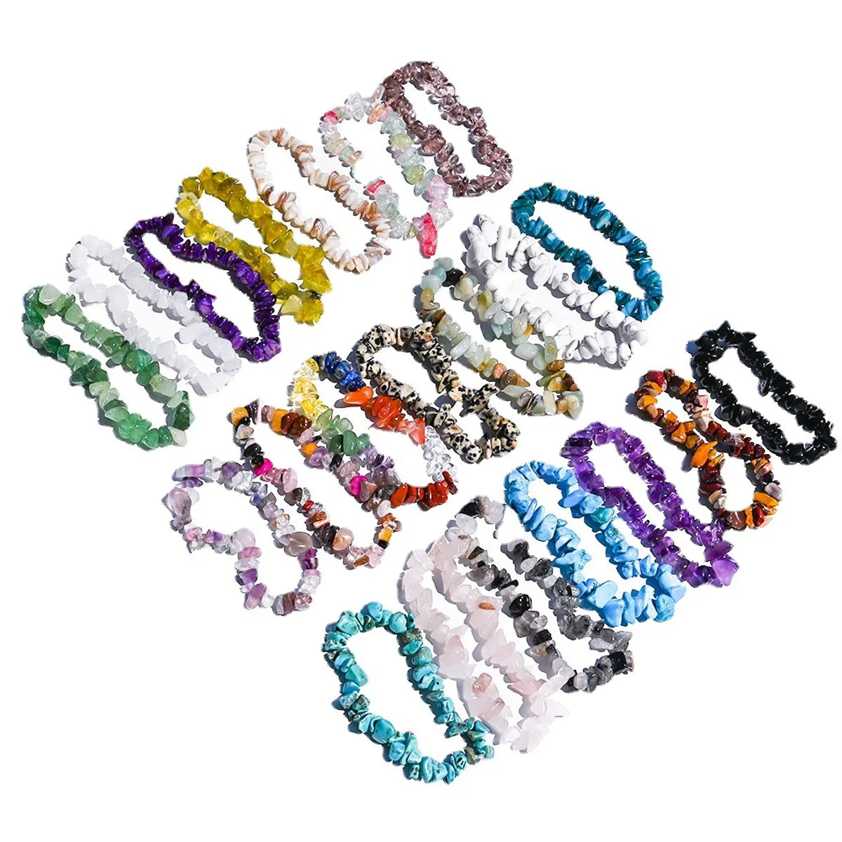 Wholesale Simple Style Solid Color Natural Stone Polishing Bracelets