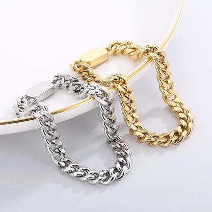 Stainless Steel 18K Gold Plated Simple Style Patchwork Plating Solid Color Bracelets