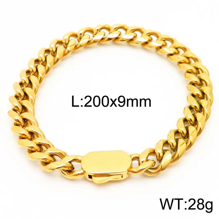 Stainless Steel 18K Gold Plated Simple Style Patchwork Plating Solid Color Bracelets