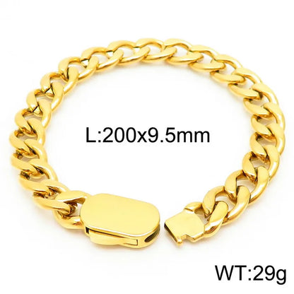 Stainless Steel 18K Gold Plated Simple Style Patchwork Plating Solid Color Bracelets