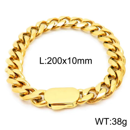 Stainless Steel 18K Gold Plated Simple Style Patchwork Plating Solid Color Bracelets