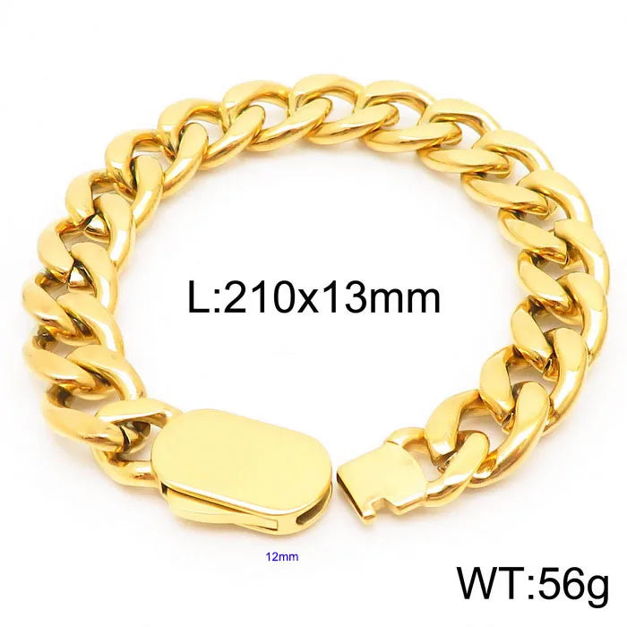 Stainless Steel 18K Gold Plated Simple Style Patchwork Plating Solid Color Bracelets