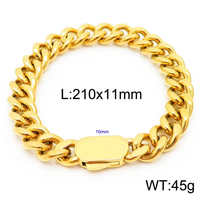 Stainless Steel 18K Gold Plated Simple Style Patchwork Plating Solid Color Bracelets