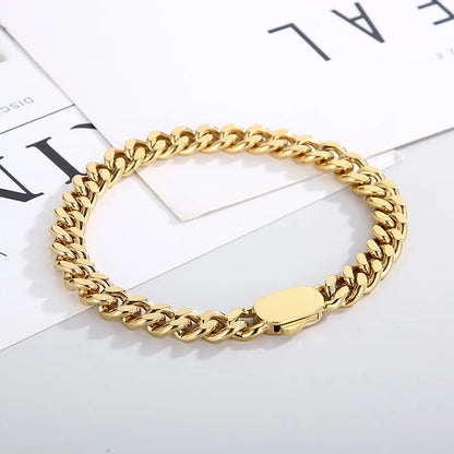 Stainless Steel 18K Gold Plated Simple Style Patchwork Plating Solid Color Bracelets