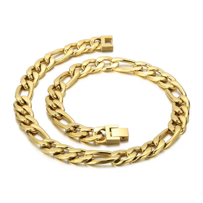 Simple Style Solid Color Stainless Steel Plating 18K Gold Plated Men'S Necklace