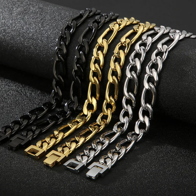 Simple Style Solid Color Stainless Steel Plating 18K Gold Plated Men'S Necklace