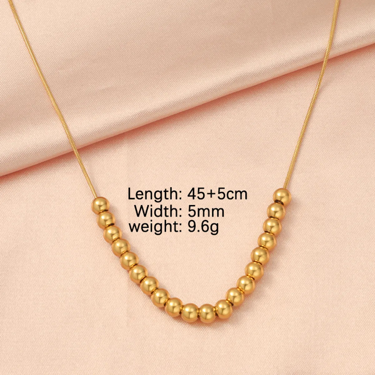 Stainless Steel 18K Gold Plated Simple Style Chain Solid Color None Pendant Necklace