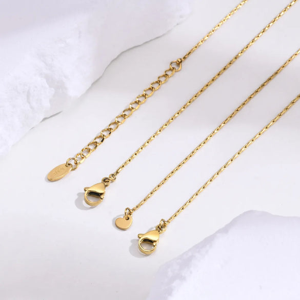 Wholesale Simple Style Solid Color Stainless Steel Handmade Plating 18k Gold Plated Necklace