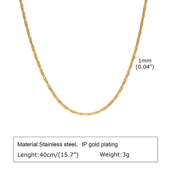 Wholesale Simple Style Solid Color Stainless Steel Handmade Plating 18k Gold Plated Necklace