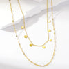 Wholesale Simple Style Solid Color Stainless Steel Plating 18k Gold Plated Double Layer Necklaces