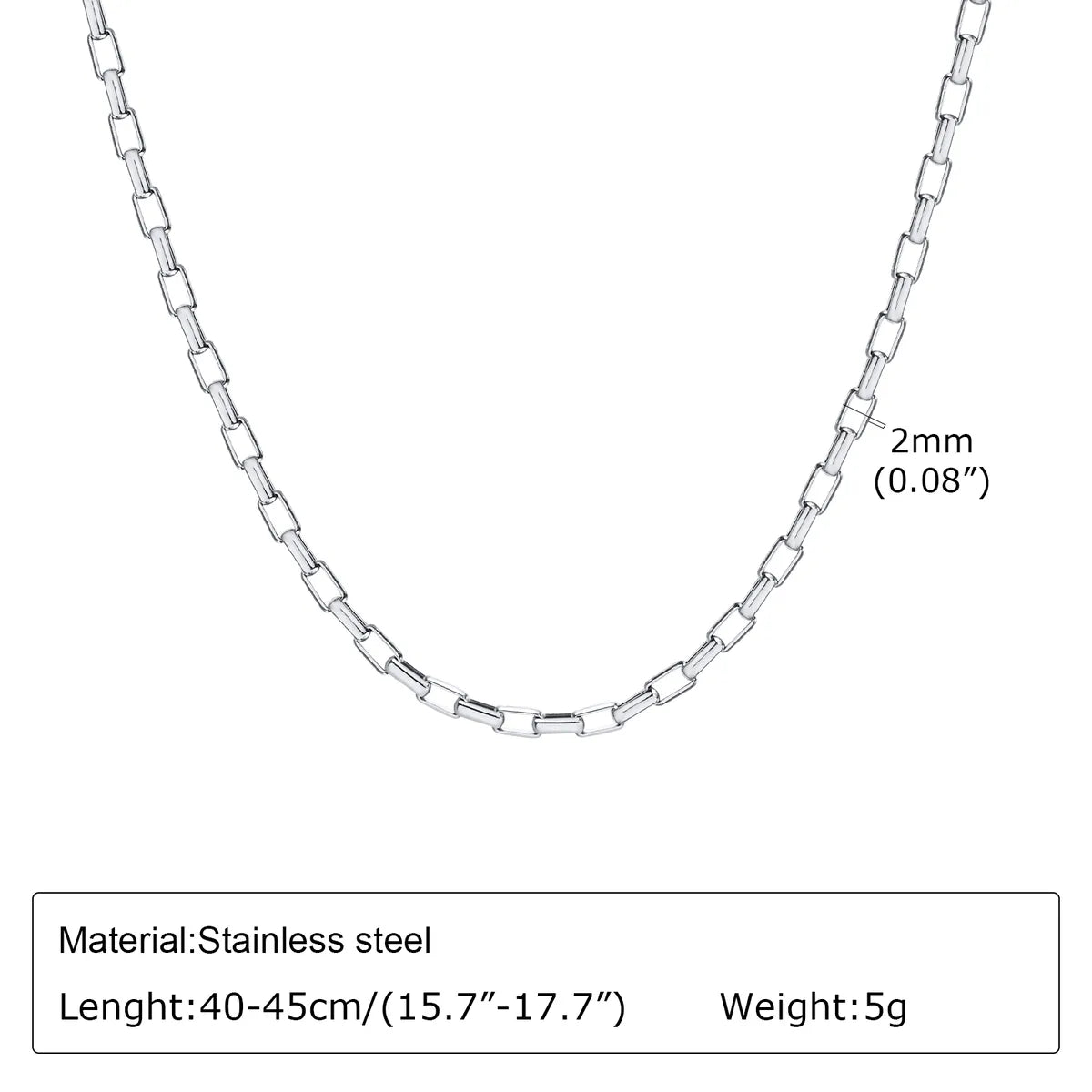 304 Stainless Steel Simple Style Plating Solid Color Necklace