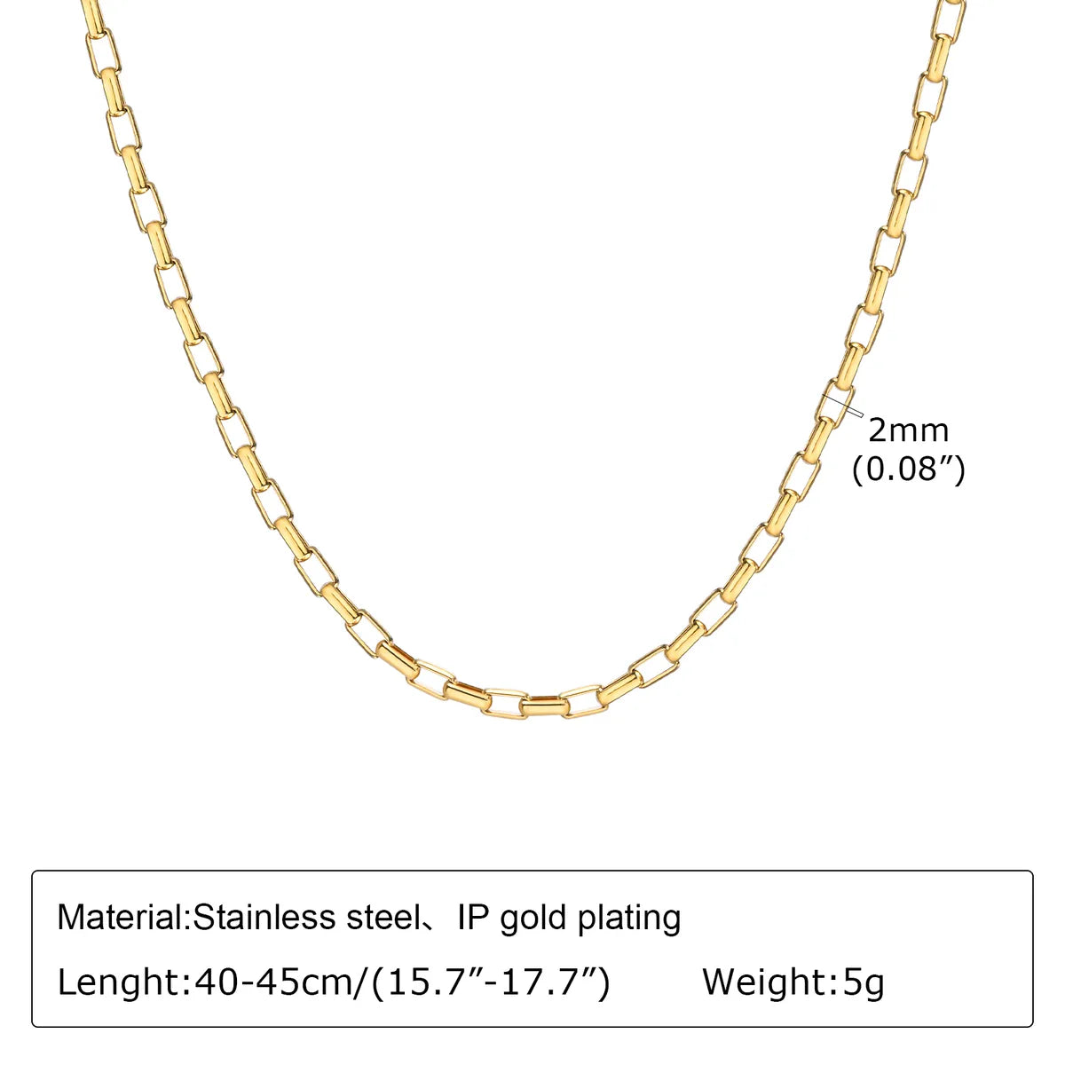 304 Stainless Steel Simple Style Plating Solid Color Necklace