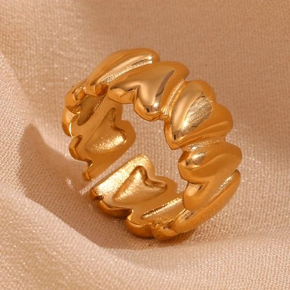 Wholesale Simple Style Solid Color Stainless Steel Plating 18k Gold Plated Open Rings