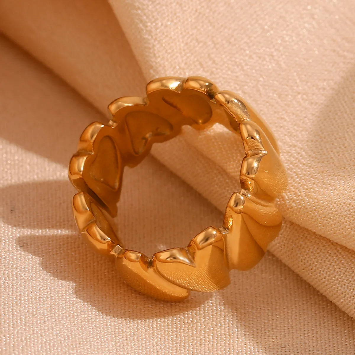 Wholesale Simple Style Solid Color Stainless Steel Plating 18k Gold Plated Open Rings