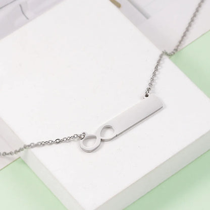 Wholesale Simple Style Solid Color Stainless Steel Plating Gold Plated Pendant Necklace