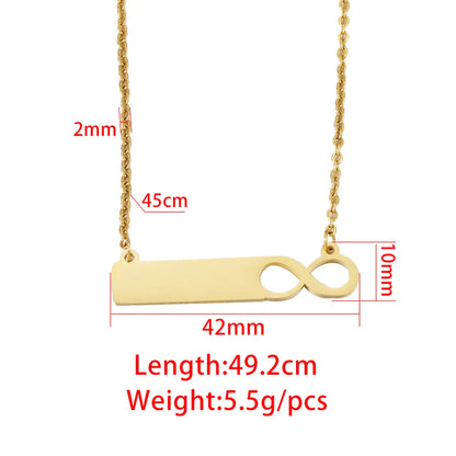 Wholesale Simple Style Solid Color Stainless Steel Plating Gold Plated Pendant Necklace