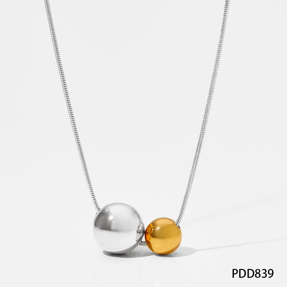 304 Stainless Steel 16K Gold Plated White Gold Plated Gold Plated Simple Style Plating Solid Color Pendant Necklace