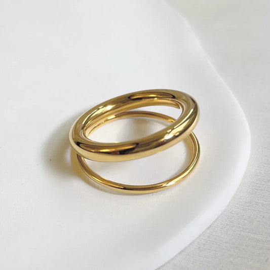 Wholesale Simple Style Solid Color Stainless Steel Plating Gold Plated Rings