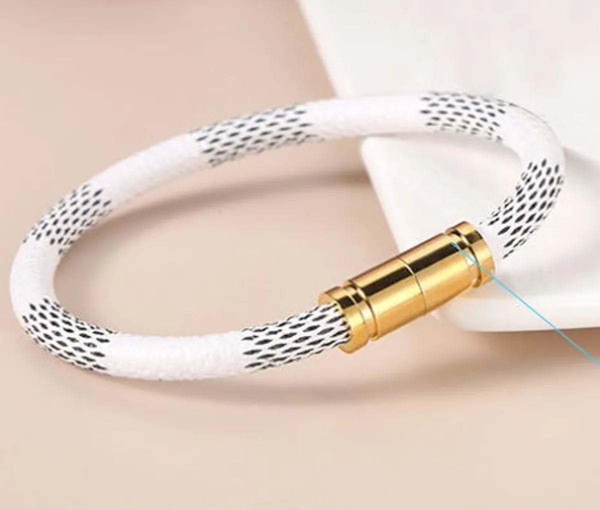 Wholesale Simple Style Solid Color Stainless Steel Pu Leather Bracelets