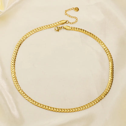 Wholesale Simple Style Solid Color Stainless Steel Titanium Steel Plating Gold Plated Necklace