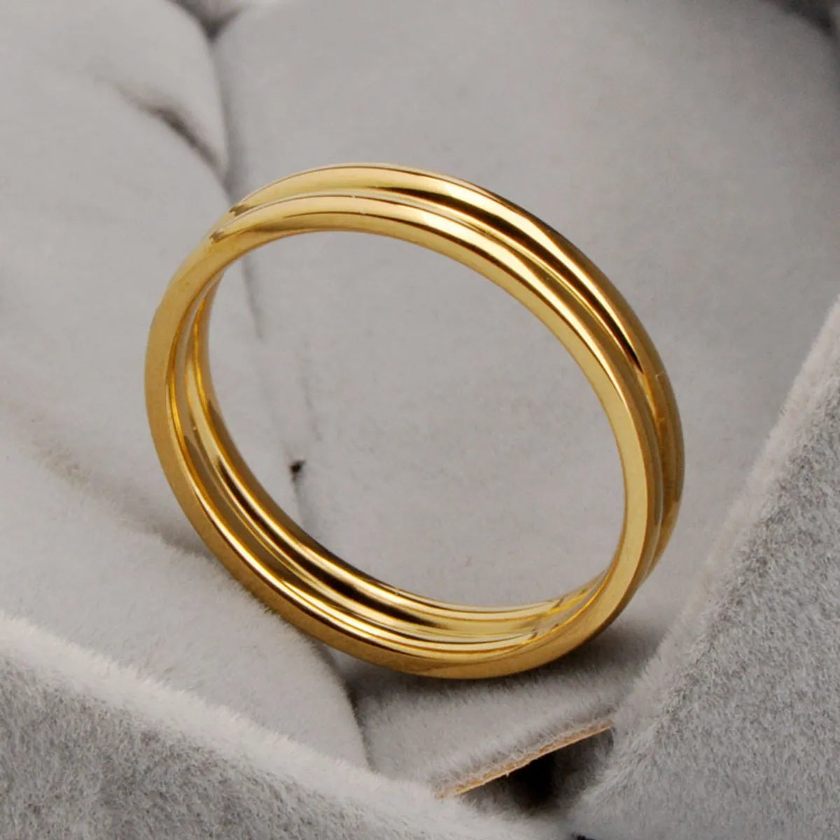 Wholesale Simple Style Solid Color Titanium Steel 18k Gold Plated Rings