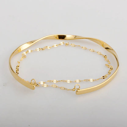 Wholesale Simple Style Solid Color Titanium Steel Bangle