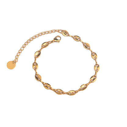 Simple Style Solid Color Titanium Steel 18K Gold Plated Bracelets In Bulk