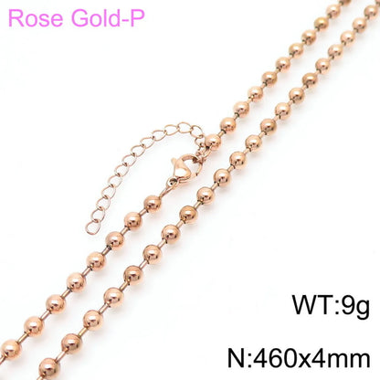 Wholesale Jewelry Simple Style Solid Color Titanium Steel 18K Gold Plated Chain Necklace