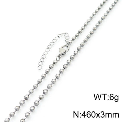 Wholesale Jewelry Simple Style Solid Color Titanium Steel 18K Gold Plated Chain Necklace