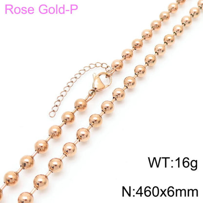 Wholesale Jewelry Simple Style Solid Color Titanium Steel 18K Gold Plated Chain Necklace