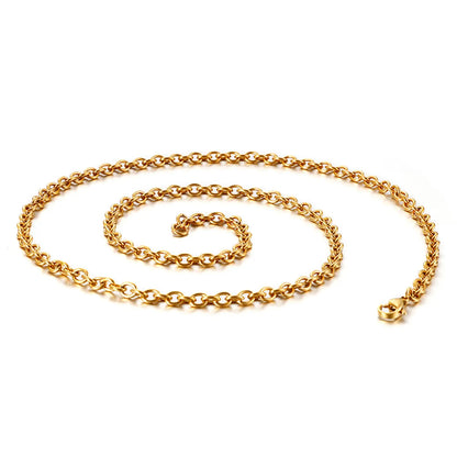 Wholesale Jewelry Simple Style Solid Color Titanium Steel 18K Gold Plated Chain Necklace