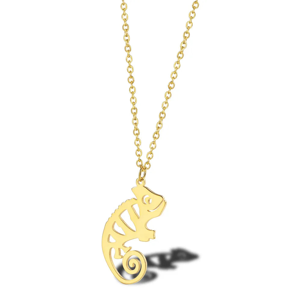 304 Stainless Steel 18K Gold Plated Simple Style Irregular Plating Solid Color Pendant Necklace