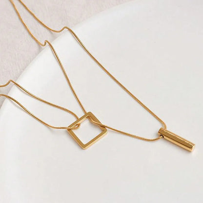 Simple Style Solid Color Alloy Wholesale Pendant Necklace